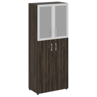 Шкаф высокий широкий (2 средних фасада ЛДСП + 2 низких фасада стекло в раме) Yalta LT.ST-1.7 R дуб мали